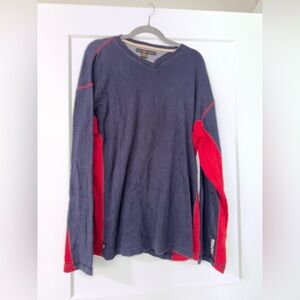 Gray and Red Long Sleeve Shirt